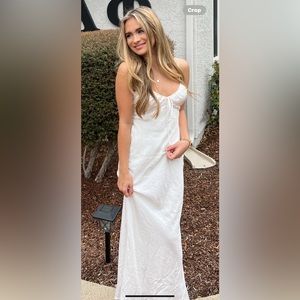 princess polly white maxi slip dress size 0